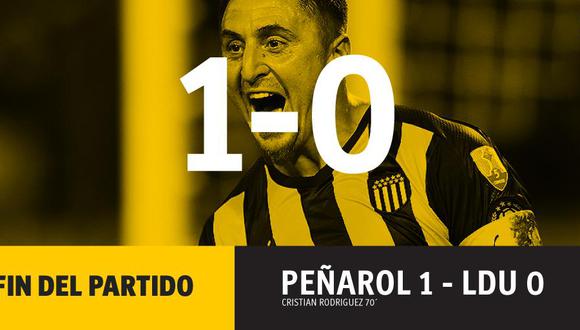 Con un solitario gol de Cristian Rodríguez, Peñarol se quedó con los tres puntos por la fecha 4 de la serie en el estadio Campeón del Siglo de Montevideo. (Foto: Peñarol)