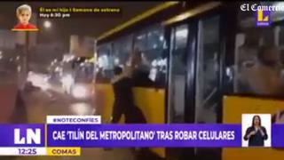 Comas: robacelulares del Metropolitano fue capturado y una de sus víctimas lo golpea en comisaría | VIDEO