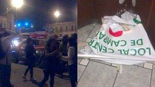 Denuncian ataque a local de Frente Amplio en plaza Bolognesi