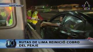 Rutas de Lima restituyó cobro de peaje en Puente Piedra