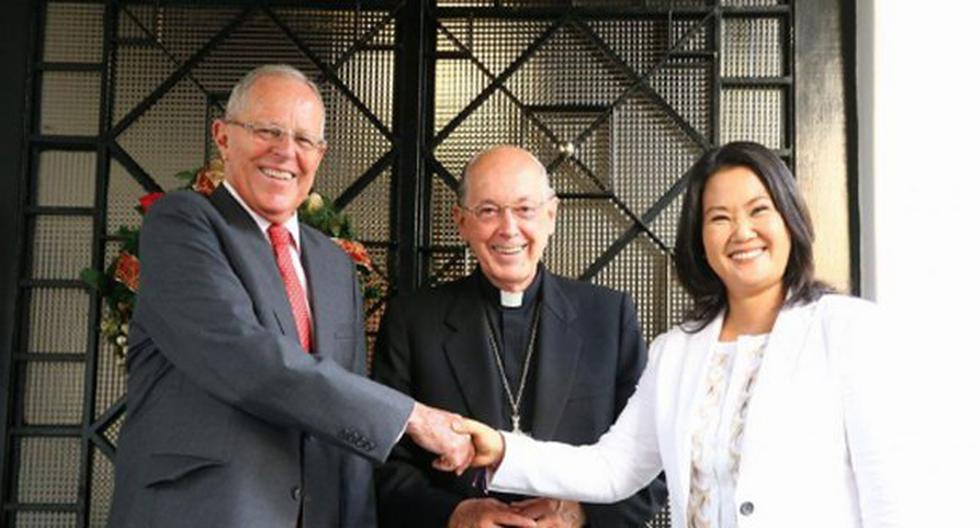 El cardenal Juan Luis Cipriani destacó el respeto y la corrección que primaron en la reunión sostenida entre el mandatario Pedro Pablo Kuczynski y Keiko Fujimori. (Foto: Andina)