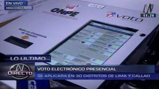 ONPE dio a conocer los detalles del voto electrónico [VIDEO]