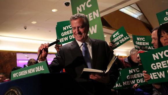 Bill de Blasio, de 58 años y alcalde de Nueva York desde hace seis, hizo el anuncio formal este jueves en Estados Unidos. (AFP)