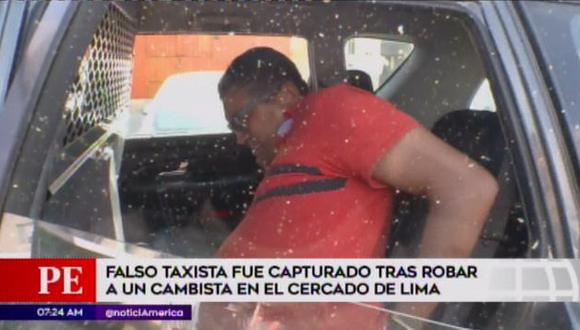 Capturan a falso taxista Félix Alberto Molina Cosme tras robar a un cambista (Captura: América Noticias)