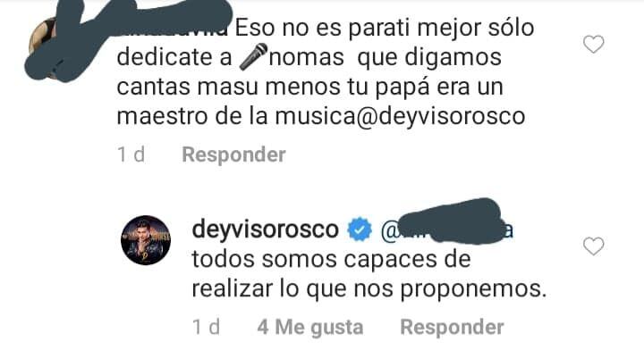 La respuesta de Deyvis Orosco.