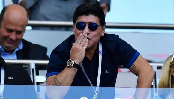 Diego Maradona reapareció en el encuentro por octavos de final entre la Argentina y Francia por el Mundial Rusia 2018. Lamentablemente para sus intereses, la Albiceleste fue eliminada de la Copa del Mundo (Foto: Reuters)