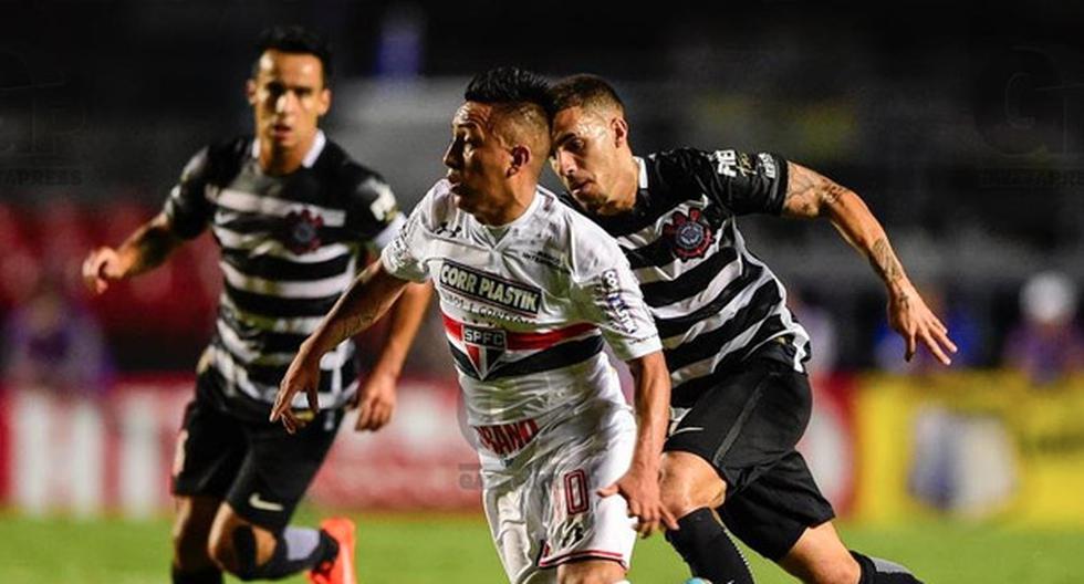 Chrostian Cueva jugó los 90 minutos en la derrota del Sao Paulo ante el Corinthians por el Torneo Paulista. (Foto: Gazeta Press)