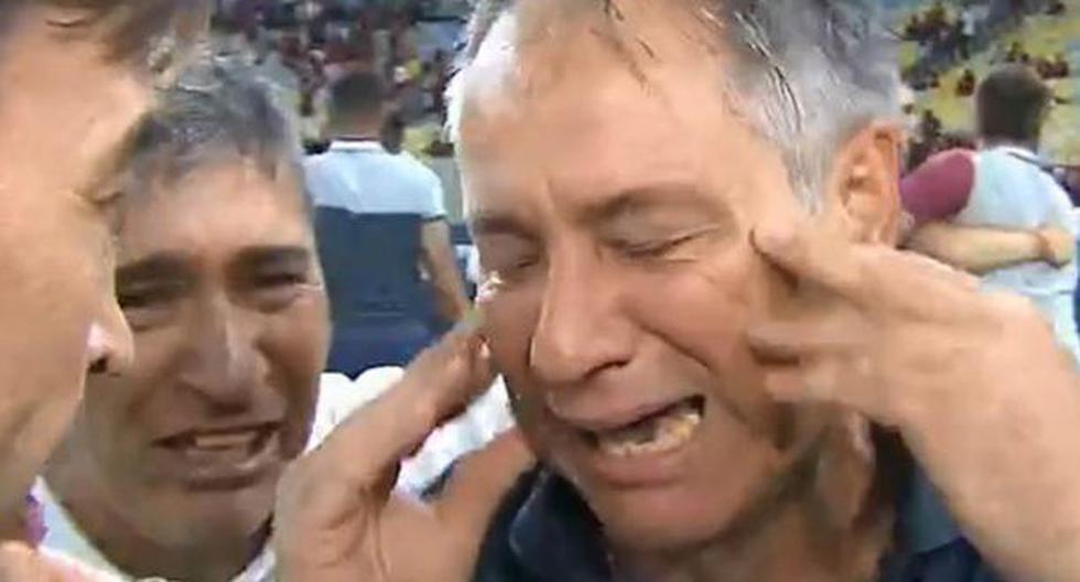 Ariel Holan rompió en llanto tras título de la Copa Sudamericana | Foto: Captura