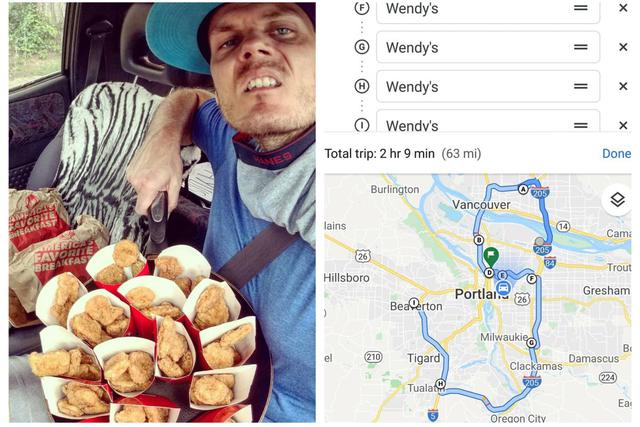 El usuario de Twitter Skweezy Jibbs se animó a conducir 5 horas para recibir nuggets gratis de un local de comida rápida. (Fotos: Twitter/Internet)