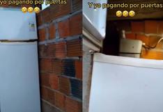 Utilizan puerta de refrigeradora para ‘reducir’ costos al construir una casa | VIDEO
