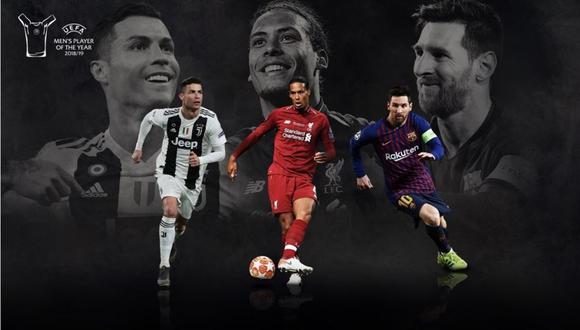 Jugador del Año de la UEFA: Lionel Messi, Cristiano Ronaldo y Virgil Van Dijk son los nominados al premio. (Foto: UEFA)