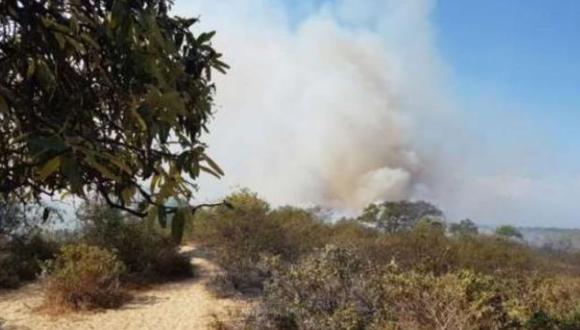 El incendio forestal se registra a la altura del kilómetro 33 de la carretera de Piura. (Foto: COEN)