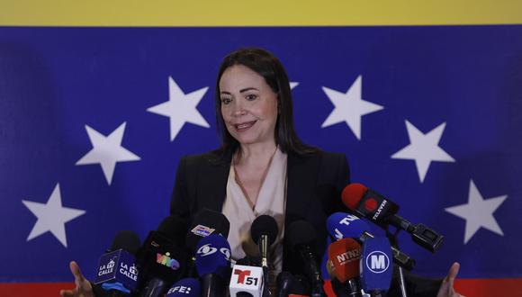 La política liberal María Corina Machado. (Foto de Pedro Rances Mattey / AFP)