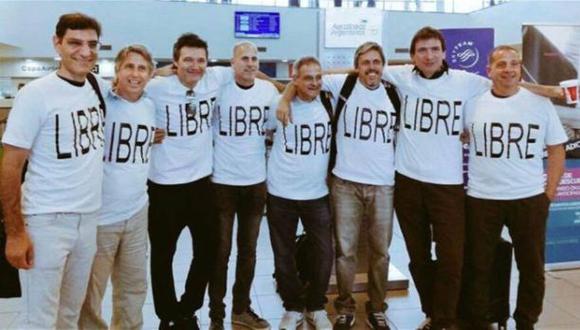 El grupo de amigos argentinos antes de su viaje a Nueva York. (Foto gentileza de La Nación).