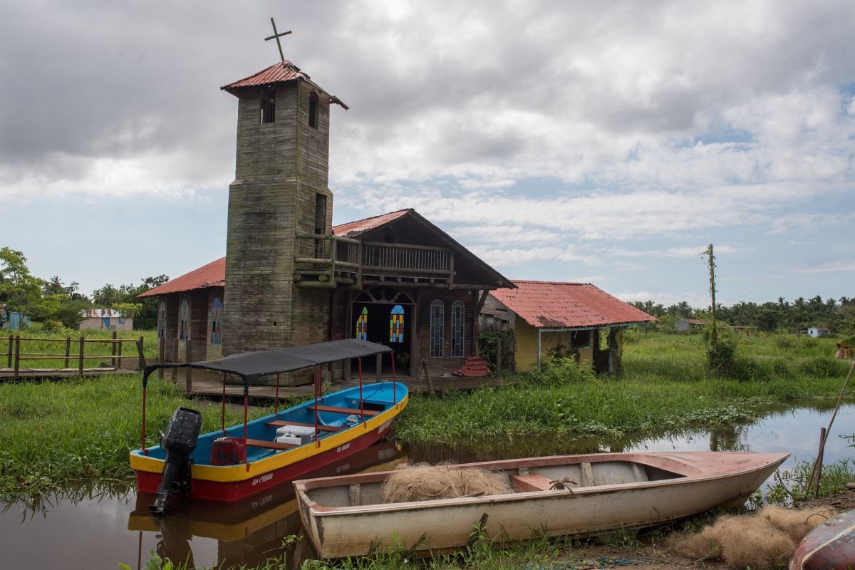 View of the church in Congo Mirador, Zulia state, Venezuela, on September 6, 2021. (FEDERICO PARRA / AFP).