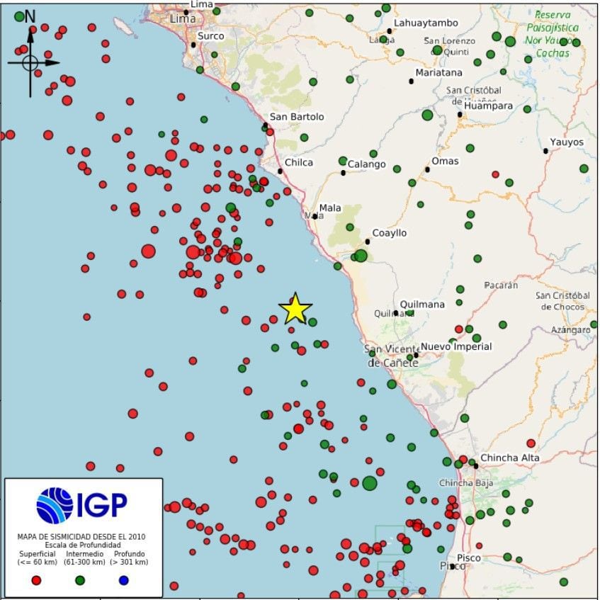 Sismos reportados durante la madrugada del martes 28 de enero