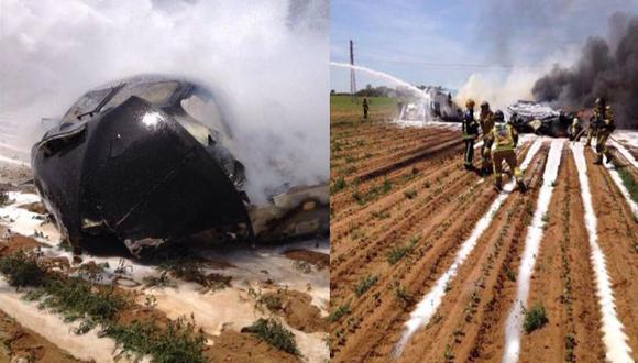 Al menos 3 muertos tras estrellarse un avión militar en España