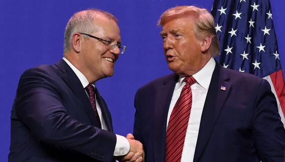 Donald Trump le pidió información vinculada a la investigación sobre la interferencia rusa en las pasadas elecciones presidenciales al primer ministro australiano, Scott Morrison. (AFP)