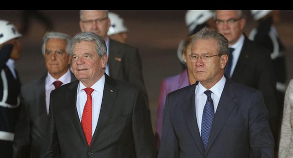 Joachim Gauck fue recibido por el canciller Gutiérrez. (Foto: Andina)