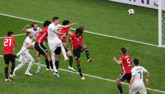 Uruguay derrotó 1-0 a Egipto en su debut en el Mundial Rusia 2018 con un gol en el último minuto. (Foto: EFE)