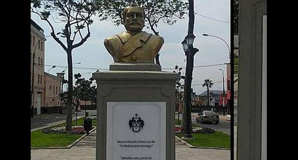 Municipalidad de Lima comete error con busto de Ricardo Palma. (Foto: Elcomercio.pe)