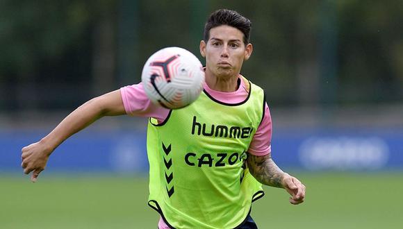 James Rodríguez en sus primeros días con el Everton. (Foto: @Everton)