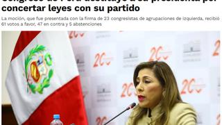 Así informa la prensa internacional la censura de Lady Camones en el Congreso | FOTOS 