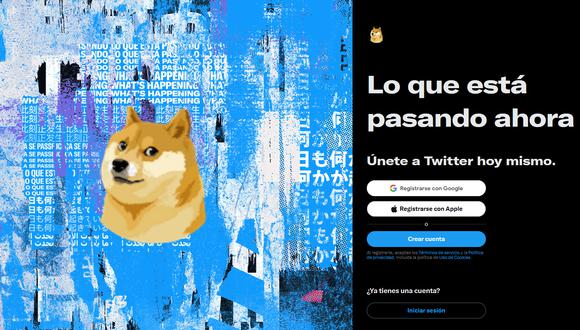 La imagen de Dogecoin ha reemplazado al logo de Twitter. | (Foto: Twitter)