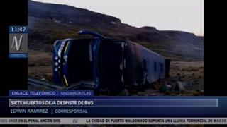 Despiste de bus deja 7 muertos y más de 24 heridos en Andahuaylas