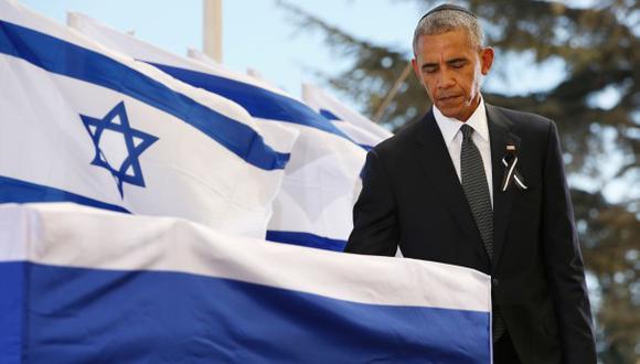 El presidente de Estados Unidos, Barack Obama, en el funeral de Shimon Peres. (AFP)