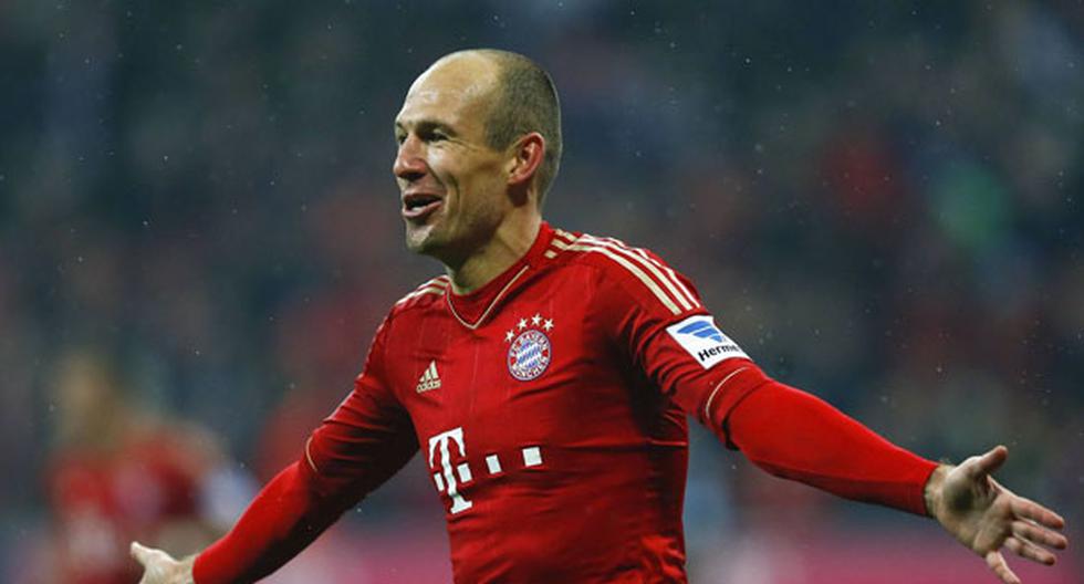 Arjen Robben anota el 1-0 para el Bayern Munich sobre Arsenal | Foto: EFE