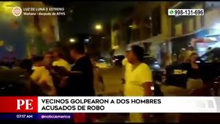 Los Olivos: vecinos golpean a dos ladrones acusados de robar a una menor | VIDEO