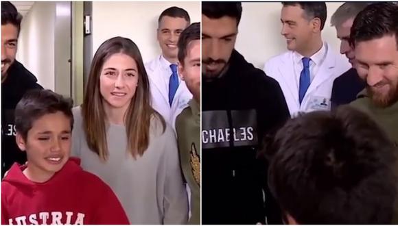 Conocer  a tus ídolos no es cosa de todos los días, y más si se trata de estrellas como Lionel Messi y Luis Suárez. El video se hizo viral en Facebook. (Foto: captura de video)