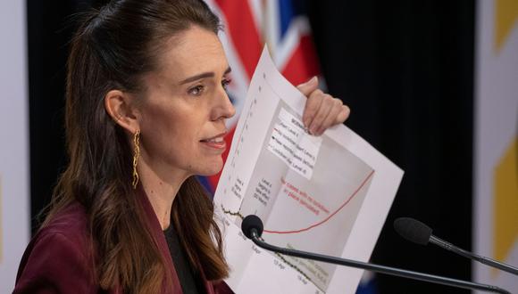 La primera ministra de Nueva Zelanda, Jacinda Ardern, no ha cesado de comunicar a la población la evolución del coronavirus y los pasos a seguir por su gobierno. (AFP).