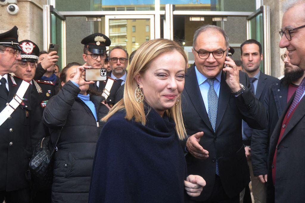 Prime Minister Giorgia Meloni did not hide her satisfaction after the arrest.  (GETTY IMAGES).