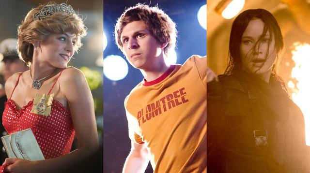 De izquierda a derecha, imágenes de "The Crown" (serie), "Scott Pilgrim vs. el mundo" (película) y "Los juegos del hambre" (película). Fotos: Netflix/ Universal Pictures/ Lionsgate