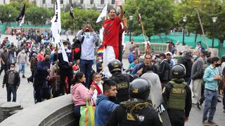 Plaza San Martín: se registran enfrentamientos durante marcha contra Pedro Castillo | VIDEO