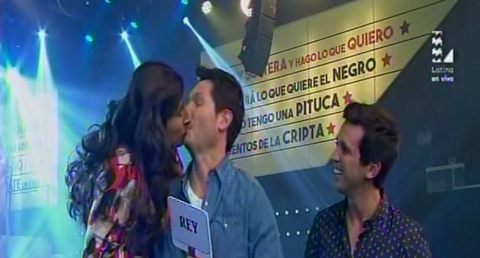 Armando Machuca sorprendió a Cristian Rivero con beso en la boca durante su participación en Los Reyes del Playback. (Foto: Captura Latina)