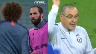 Chelsea vs. Arsenal: Higuaín discute con David Luiz y su entrenador estalla poco después | VIDEO