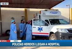Pisco: policías heridos llegan al hospital San Juan de Dios | VIDEO