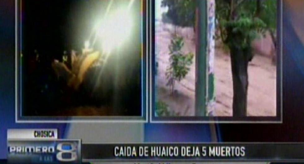 Caída de huaicos deja cinco muertos y seis desaparecidos. (Foto: Captura de Canal N)