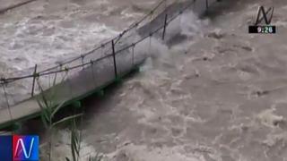 Puente colgante de Lunahuaná colapsó por crecida de río Cañete