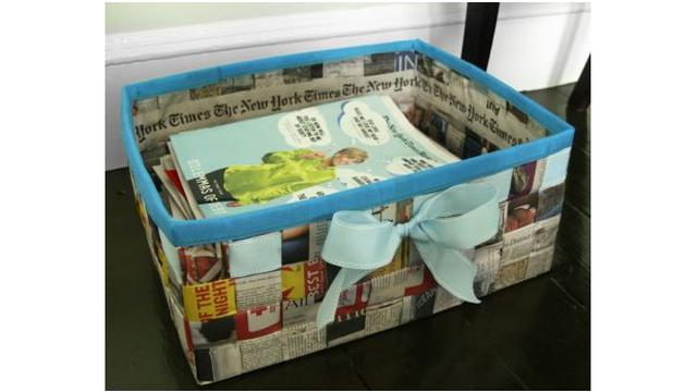 Crea tus propias canastas con periódicos reciclados - 9