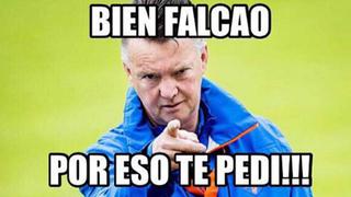 Van Gaal y los memes tras los dos goles de Falcao con Colombia