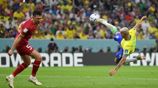 Pura acrobacia: golazo de Richarlison para marcar el 2-0 de Brasil vs. Serbia | VIDEO