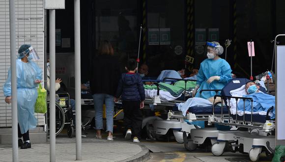 Camas con enfermos de coronavirus en el hospital Caritas Medical Centre, en Hong Kong. AFP