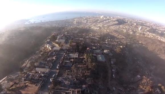 Incendio en Chile: Catástrofe de Valparaíso vista desde el aire