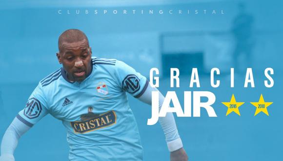 Sporting Cristal agradeció a Jair Céspedes por su tiempo en el club celeste | Foto: @ClubSCristal