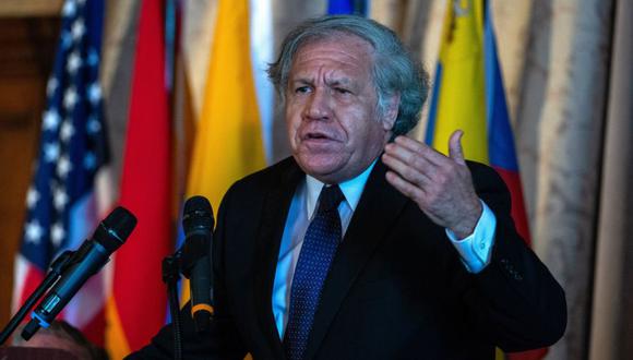 El secretario general de la OEA, Luis Almagro, habla durante el foro "Defensa de la Democracia en las Américas", organizado por el Instituto Interamericano para la Democracia (IID), y celebrado de manera presencial hoy en un hotel de Miami, Florida (EE.UU.). (Foto: EFE/Giorgio Viera).