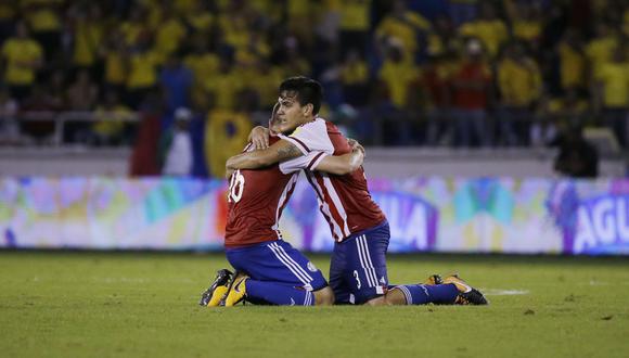 Paraguay  se llevó un triunfazo agónico de Barranquilla en los minutos finales. Con goles de Cardozo y Sanabria siguen vivos en las Eliminatorias Rusia 2018. (Foto: AP)